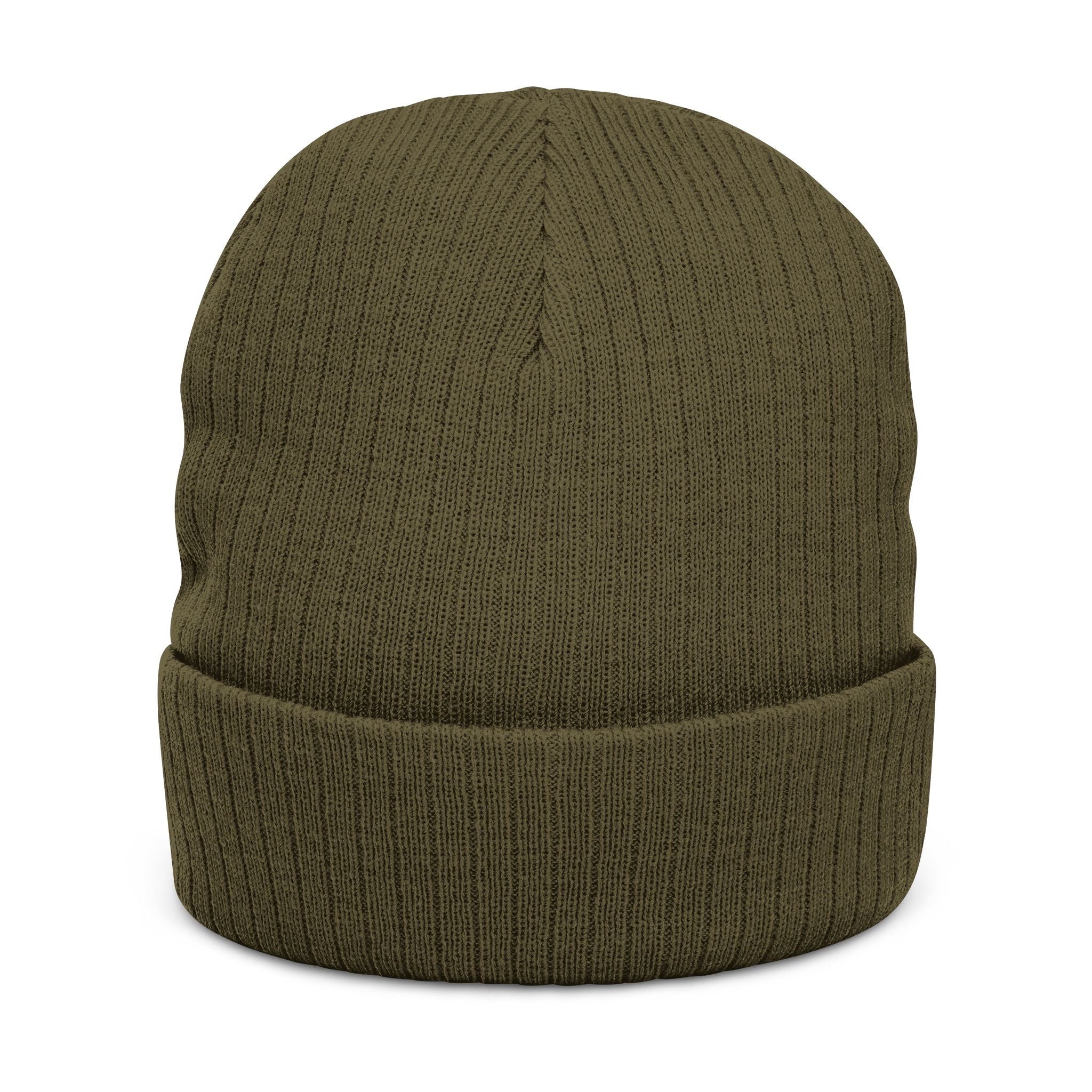 Ribbed Knit Beanie with Embroidery