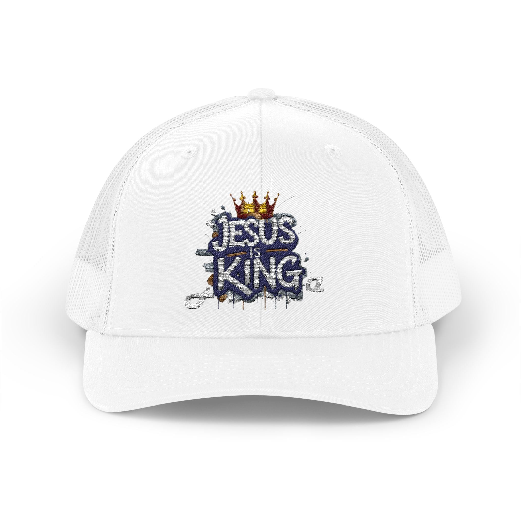 Jesus is King Snapback Trucker Cap, Faith Hat, Religious Gift, Christian Fashion, Summer Accessory, Inspirational Wear