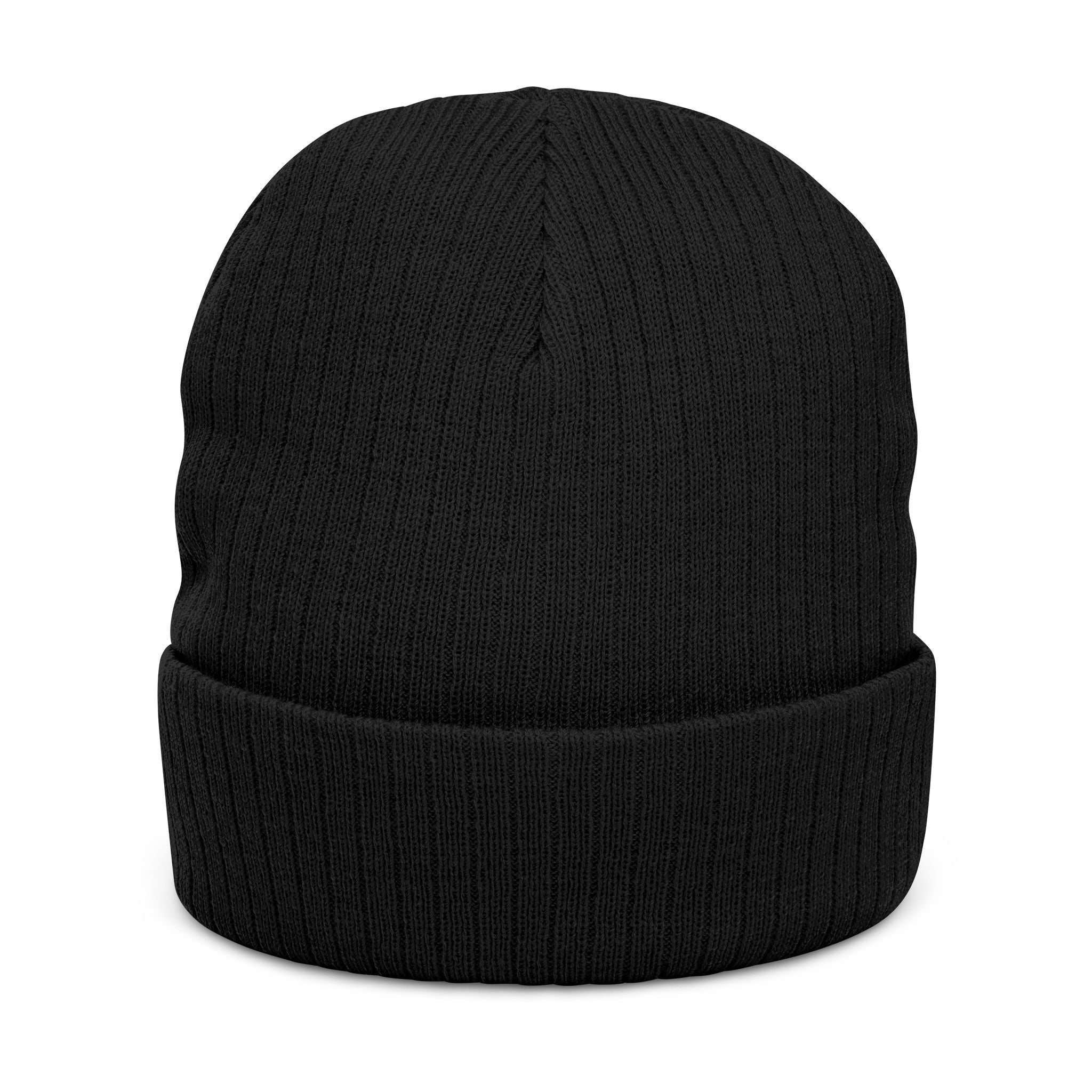 Ribbed Knit Beanie with Embroidery