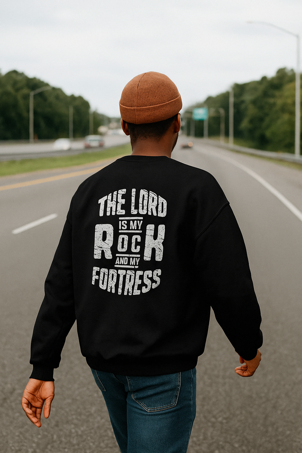 The Lord is My Rock Crewneck Sweatshirt
