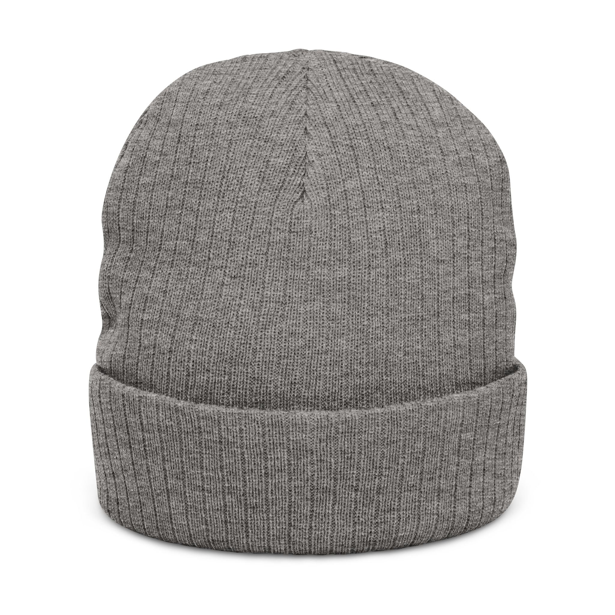 Ribbed Knit Beanie with Embroidery