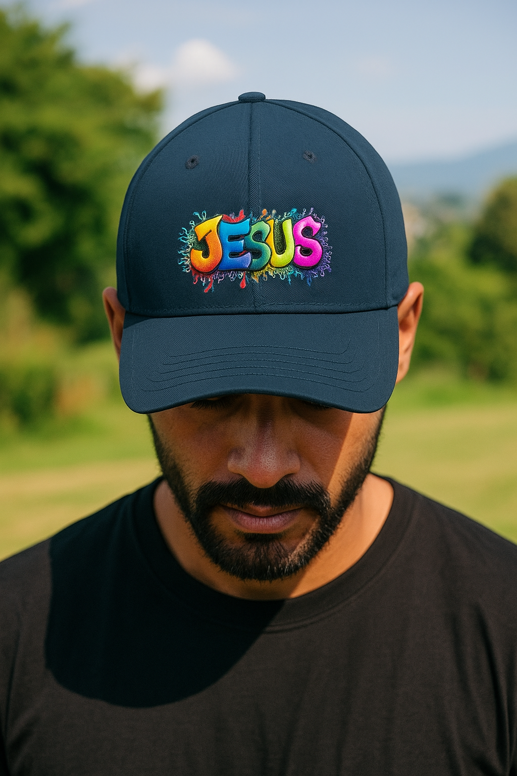 Colorful Jesus Dad Cap